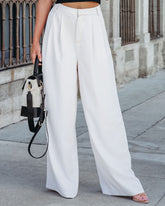 Madrigal Pocketed Wide Leg Pants - Cream